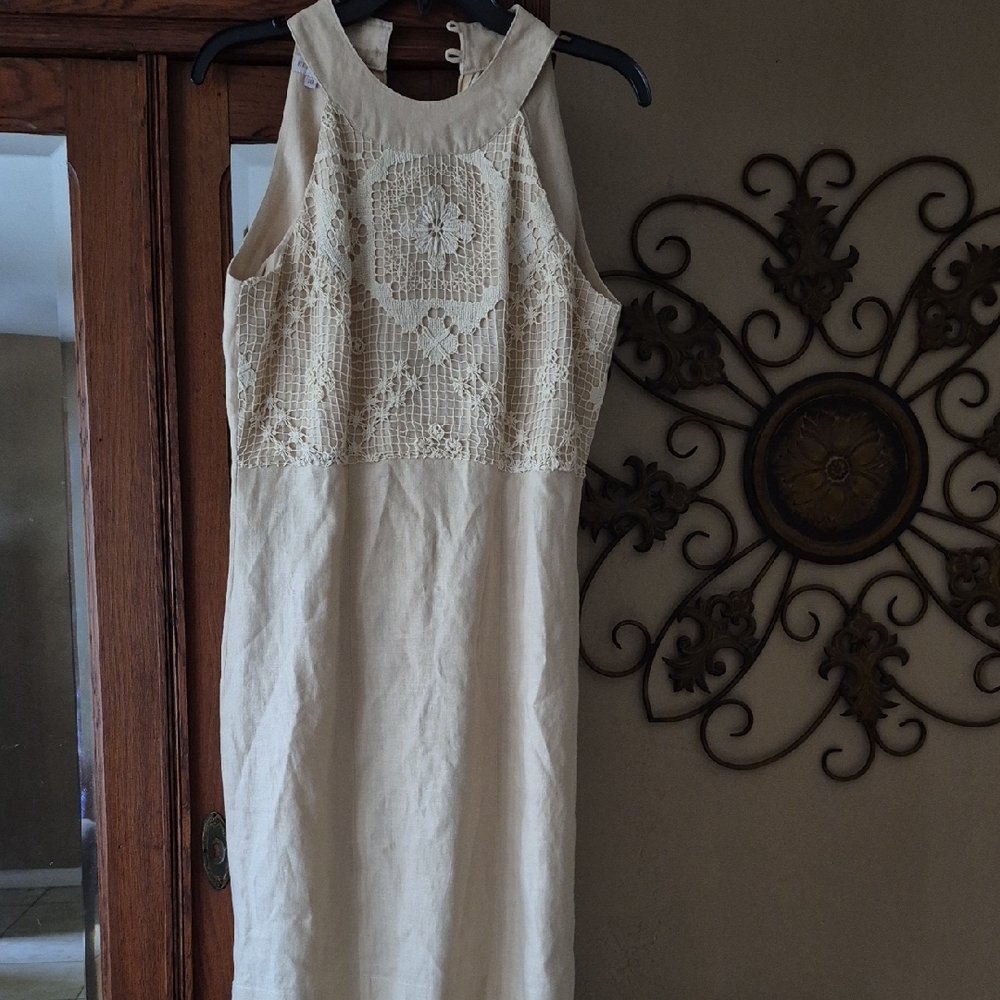 Ketty Tinoco Linen Midi Dress